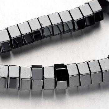 Non-magnetic Synthetic Hematite Bead Strands, Hexagon, Original Color, 8x4mm, Hole: 1mm, about 97pcs/strand, 15.7 inch