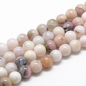 Natural Pink Opal Beads Strands, Grade AB, Round, 4mm, Hole: 1mm, about 100pcs/strand, 15.7 inch