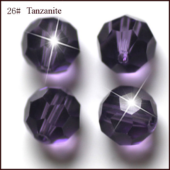 Imitation Austrian Crystal Beads, Grade AAA, Faceted(32 Facets), Round, Indigo, 10mm, Hole: 0.9~1mm