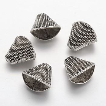Tibetan Style Alloy Bead Cones, For Tassels Pendant, Trapezoid, Antique Silver, 20x18.5x11.6mm, Hole: 2mm
