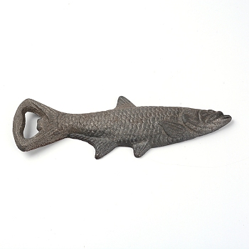 Iron Bottle Opener, Fish, Gray, 175x65x13mm, Hole: 29x9mm