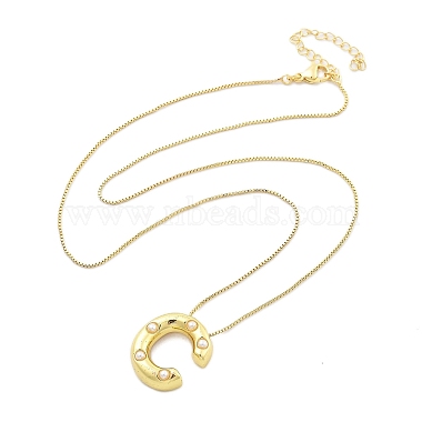 Colliers à chaîne en forme de boîte avec pendentif en forme de lettre en laiton et en plastique pour femmes(NJEW-U017-01G-03)-3