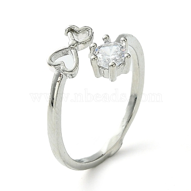 Clear Round Brass+Cubic Zirconia Finger Rings