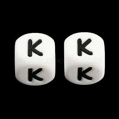 12mm Letter K Silicone Beads