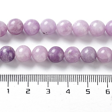 натуральный лепидолит / пурпурный слюдяный камень бисер пряди(G-M353-A01-8mm-01)-3
