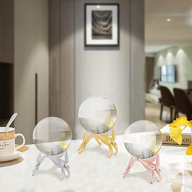 3Pcs 3 Colors Butterfly Crystal Ball Display Stand Alloy Metal Base(ODIS-BC0001-11)-6