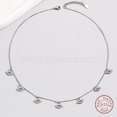 Rhodium Plated 925 Sterling Silver Cable Chain Necklaces(EX1027-2)-4