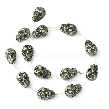 Halloween lNatural Pyrite Beads Strands(G-D067-K04)-4