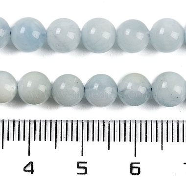 Natural Aquamarine Round Bead Strands(G-I155-02-6mm)-3