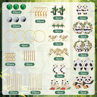 Kit de fabrication de boucles d'oreilles sur le thème du panda à faire soi-même(DIY-SC0023-69)-2