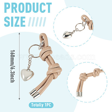 Heart Imitation Leather Keychains(KEYC-TAC00084)-3
