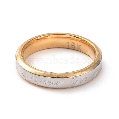 Word Forever Love 201 Stainless Steel Flat Finger Ring for Women(RJEW-I089-02GP)-2