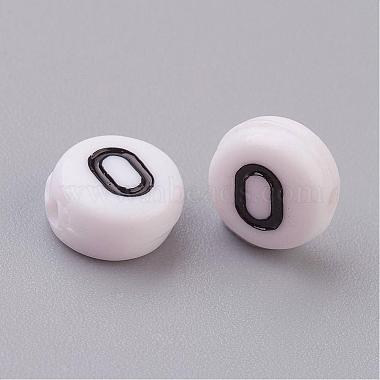 Flat Round with Letter O Acrylic Beads(X-PL37C9070-O)-2