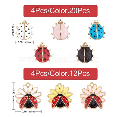 32Pcs 8 Style Alloy Enamel Pendants(ENAM-SZ0002-81)-2