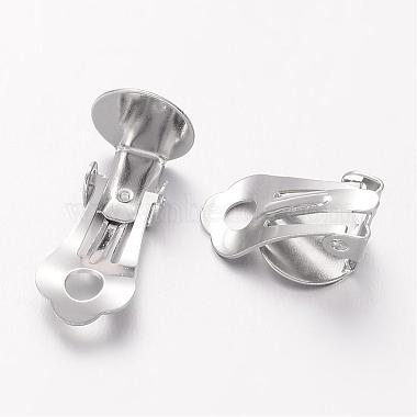 Nickel Free Platinum Color Brass Clip-on Earring Base Blank Settings(X-KK-H168-N-NF)-2