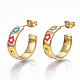 Brass Enamel Stud Earrings(X-EJEW-T014-07G-NF)-1