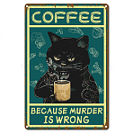 Rectangle with Word Vintage Metal Iron Sign Poster, for Home Wall Decoration, Cat Pattern, 300x200x2.2mm(AJEW-WH0157-285)