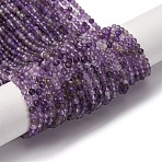 Faceted Natural Amethyst Beads Strands, Round, 3mm, Hole: 0.5mm, about 90pcs/strand, 13.78~14.57''(35~37cm)(G-RM241221-C35-01)