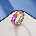 304 Stainless Steel Finger Rings, Multi-color, US Size 8(18.1mm)(FS-WGB751E-22)