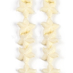 Synthetic Coral Dyed Carved Beads Strands, Starfish, Bisque, 16~17x14~15x6~6.5mm, Hole: 0.8mm, about 28pcs/strand, 13.19''(33.5cm)(CORA-K009-06B-02)