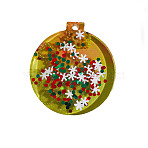 Christmas Silicone Pendant Molds, Gesso Resin Casting Molds, White, Round, 68x62x9mm, Hole: 4mm(DIY-K073-54A)