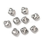 316 Surgical Stainless Steel Charms, Heart, Manual Polishing, Stainless Steel Color, 6.5x5.5x3.5mm, Hole: 1.4mm(STAS-L307-15P)
