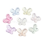 Transparent Acrylic Beads, with Glitter, Butterfly, Mixed Color, 15x20x4.5mm, Hole: 1.8mm(OACR-U003-01A)
