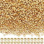 2000Pcs Brass Crimp Beads, Rondelle, Real 18K Gold Plated, 2x2x1mm, Hole: 1.2mm, 2000pcs/set(KK-BBC0022-06A-G)