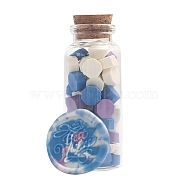 Sealing Wax Particles, for Retro Seal Stamp, Octagon, Royal Blue, Bottle: 30x77mm, 60pcs/bottle(PW-WG40584-14)