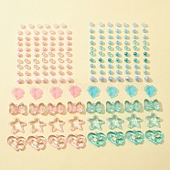 DIY Valentine's Bracelet Making Kit, Including Star & Heart & Bowknot & Leaf Acrylic Beads & Pendants, ABS Plastic Round Beads, Mixed Color(DIY-FS0003-44)