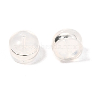 TPE Plastic Ear Nuts, with 316 Surgical Stainless Steel Findings, Earring Backs, Half Round/Dome, Silver, 4x5.5mm(X-KY-H004-02M-02S)
