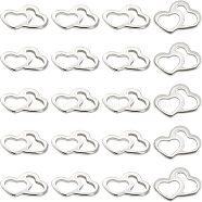 Unicraftale 304 Stainless Steel Charms, Heart to Heart, Stainless Steel Color, 14x20x1.5mm, 60pcs/box(STAS-UN0020-37P)