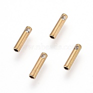 Ion Plating(IP) 304 Stainless Steel Cord Ends, End Caps, Column, Golden, 7x1.6mm, Hole: 0.6mm, Inner Diameter: 1mm(STAS-F232-01A-G)