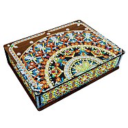 DIY Diamond Jewelry Box Kits, including Wooden Board, Resin Rhinestones, Diamond Sticky Pen, Tray Plate and Glue Clay, Colorful, Finished Product: 200x150x45mm(DIAM-PW0001-083A)