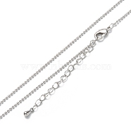 Brass Ball Chain Necklaces, Long-Lasting Plated, Real Platinum Plated, 16.34 inch(41.5cm)(NJEW-K123-02P)