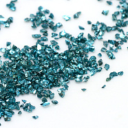 Piezo Glass Beads, No Hole Beads, Chip, Dark Cyan, 0.6~1x0.6~1mm, about 440~450g/bag(PIEG-R001-C07)