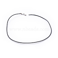 Imitation Leather Necklace Cord, Black, Size: about 2mm thick, 17.5 inch long(NJEW-NFS002-2mm-1)