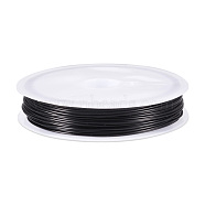 Copper Jewelry Wire, Round, Black, 21 Gauge, 0.7mm, about 42.65 Feet(13m)/Roll(CWIR-TAC0002-02E-01)