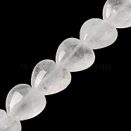Natural Quartz Crystal Beads Strands, Rock Crystal Beads, Heart, 15x16x7.5mm, Hole: 1mm, about 12pcs/strand, 6.97''~7.09''(17.7~18cm)(G-K335-01K)