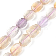 Natural Ametrine Beads Strands, Faceted, Oval, 10~13x9~11x4~6mm, Hole: 0.9mm, about 32~37pcs/strand, 15.75''~15.94''(40~40.5cm)(G-B125-K01-01)