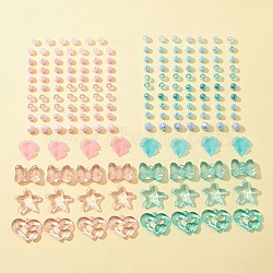DIY Valentine's Bracelet Making Kit, Including Star & Heart & Bowknot & Leaf Acrylic Beads & Pendants, ABS Plastic Round Beads, Mixed Color(DIY-FS0003-44)