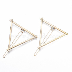 Alloy Hollow Geometric Hair Pin, Ponytail Holder Statement, Hair Accessories for Women, Cadmium Free & Lead Free, Triangle, Golden, 56x50mm, Clip: 62mm long(X-PHAR-N005-015G)