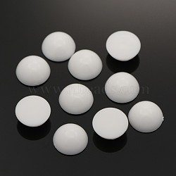Half Round Acrylic Cabochons, White, 14x6mm(X-SACR-O002-16-14mm)