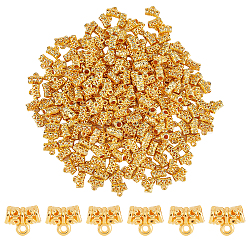 600Pcs  CCB Plastic Tube Bails, Loop Bails, Bail Beads, Golden, 10x12x6mm, Hole: 1.6mm; 600pcs(KY-FH0001-19)