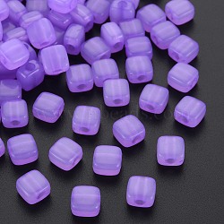 Imitation Jelly Acrylic Beads, Square, Dark Orchid, 8x8x5.5mm, Hole: 2.5mm, about 1800pcs/500g(MACR-S373-98-E04)
