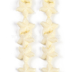 Synthetic Coral Dyed Carved Beads Strands, Starfish, Bisque, 16~17x14~15x6~6.5mm, Hole: 0.8mm, about 28pcs/strand, 13.19''(33.5cm)(CORA-K009-06B-02)