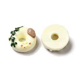 Opaque Resin Imitation Food Decoden Cabochons, Donut, Light Yellow, 19~20x8~10.5mm(CRES-M014-01E)
