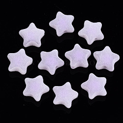 Flocky Acrylic Beads, Bead in Bead, Star, Lilac, 15x16x9mm, Hole: 2mm(X-MACR-S275-25B-03)