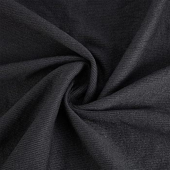 Cotton Elastic Craft Fabric, for DIY Sewing Neckline, Cuff, Leg Opening and Hem, Black, 60x100cm