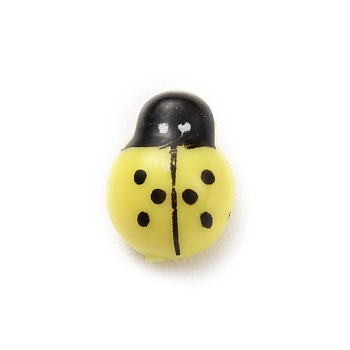 Plastic Cabochons, Ladybug, Champagne Yellow, 13x9.5x5.8mm